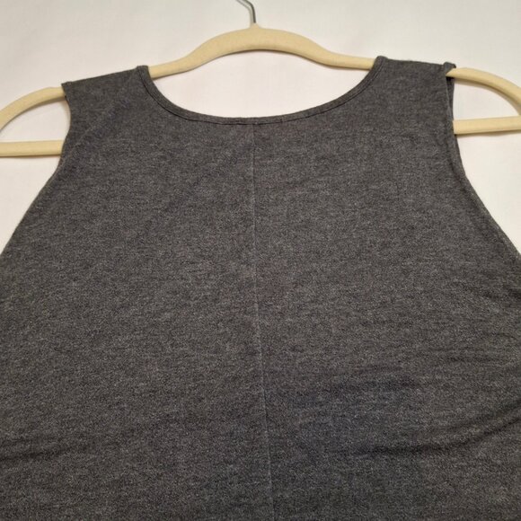 A-Line Swing Dress Size M Grey Round Neck Sleeveless Stretch Jersey - Picture 7 of 8